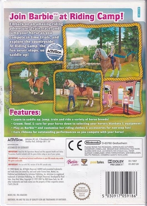 Barbie Horse Adventures Riding Camp - Wii (B Grade) (Genbrug)